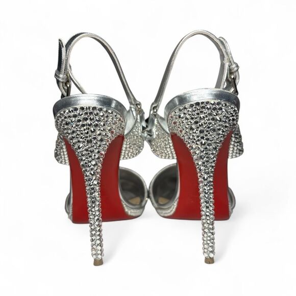 Christian Louboutin Miziggoo Strass Studded Sandal Heels 37 - Picture 8 of 16